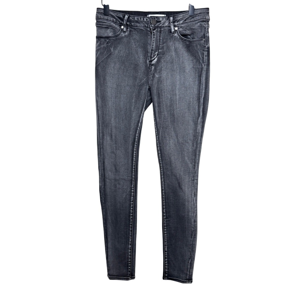 Articles of Society Black Washed Mid Rise Stretch Skinny Denim Jeans Womens 29‎